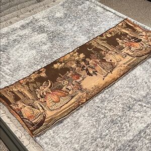 Vintage Belgian Tapestry Table Runner - Venice Scene